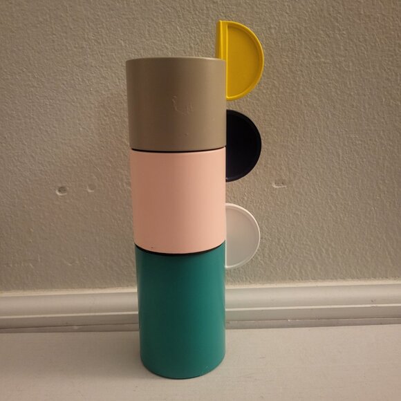 1970s VTG Ikea Adelhet Metal Round Stackable Candle Tealight Holders multicolor - Picture 9 of 9